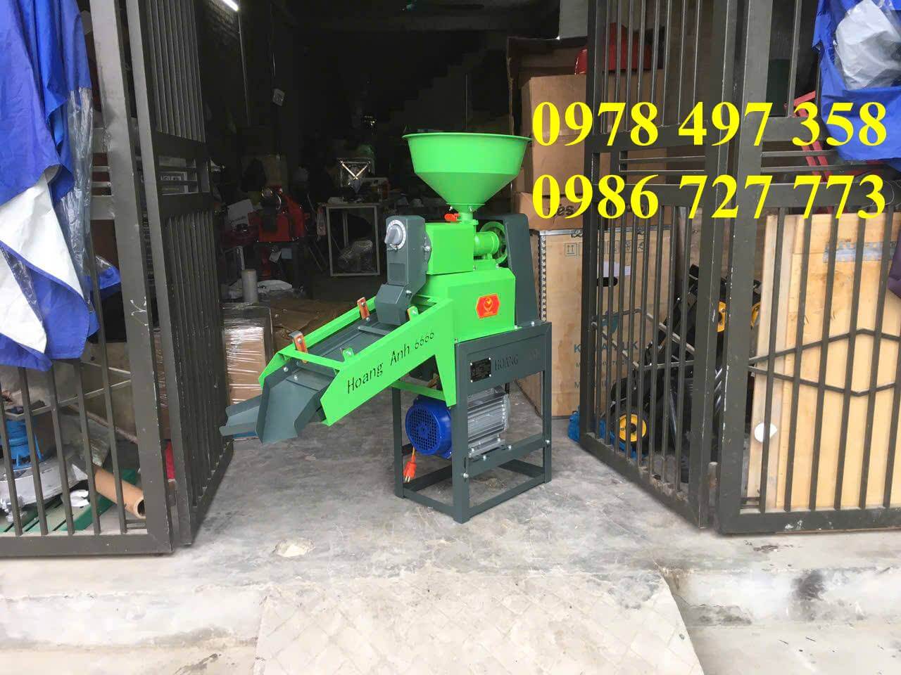 Máy xát gạo gia đình Hoàng Anh 6666 có lọc sạn dài