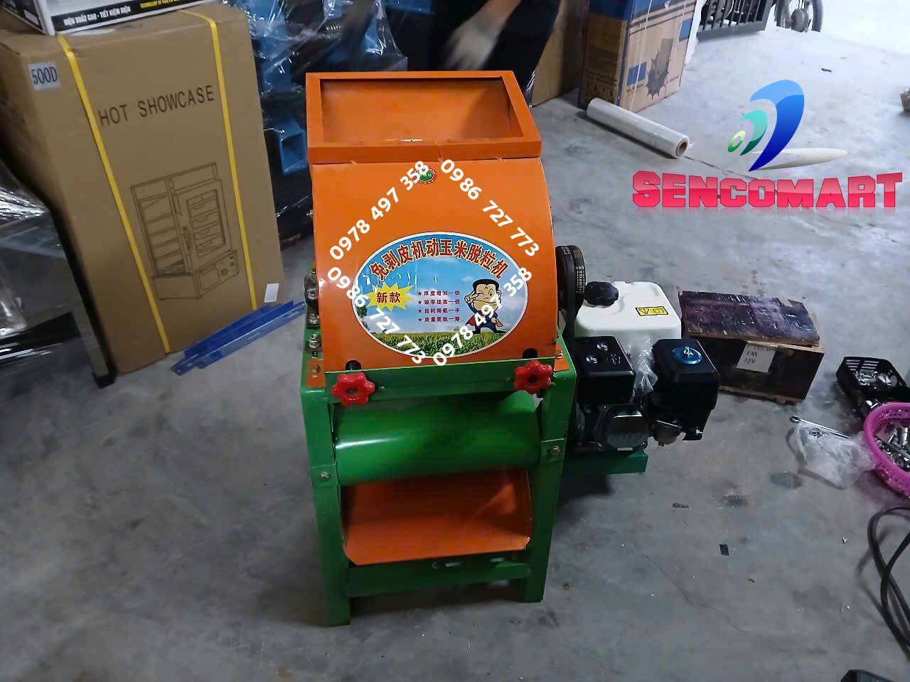 Bảng giá mới nhất máy bóc ngô nguyên bắp còn vỏ, dùng động cơ xăng