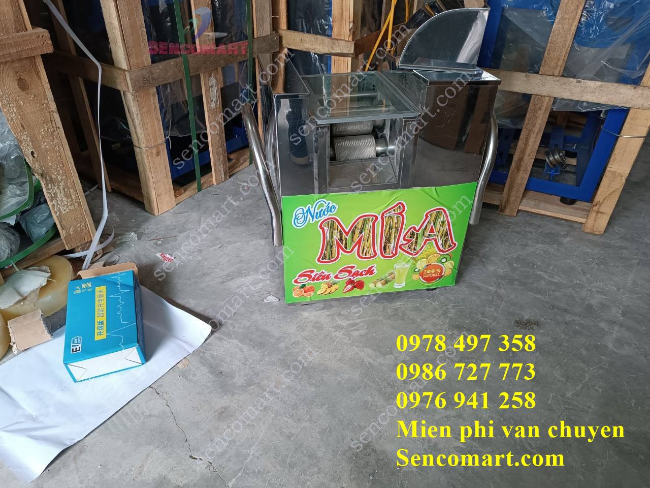 Máy ép nước mía dùng điện ắc quy, có thể di chuyển cơ động