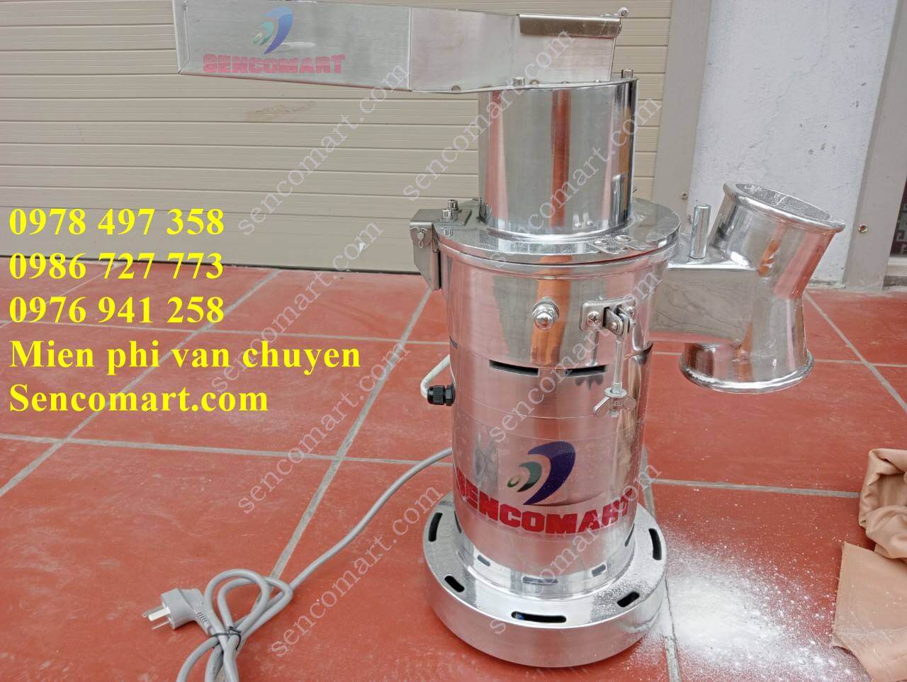 Máy nghiền bột siêu mịn 100% inox 304. Hàng đẹp bền, có nhiều sàng