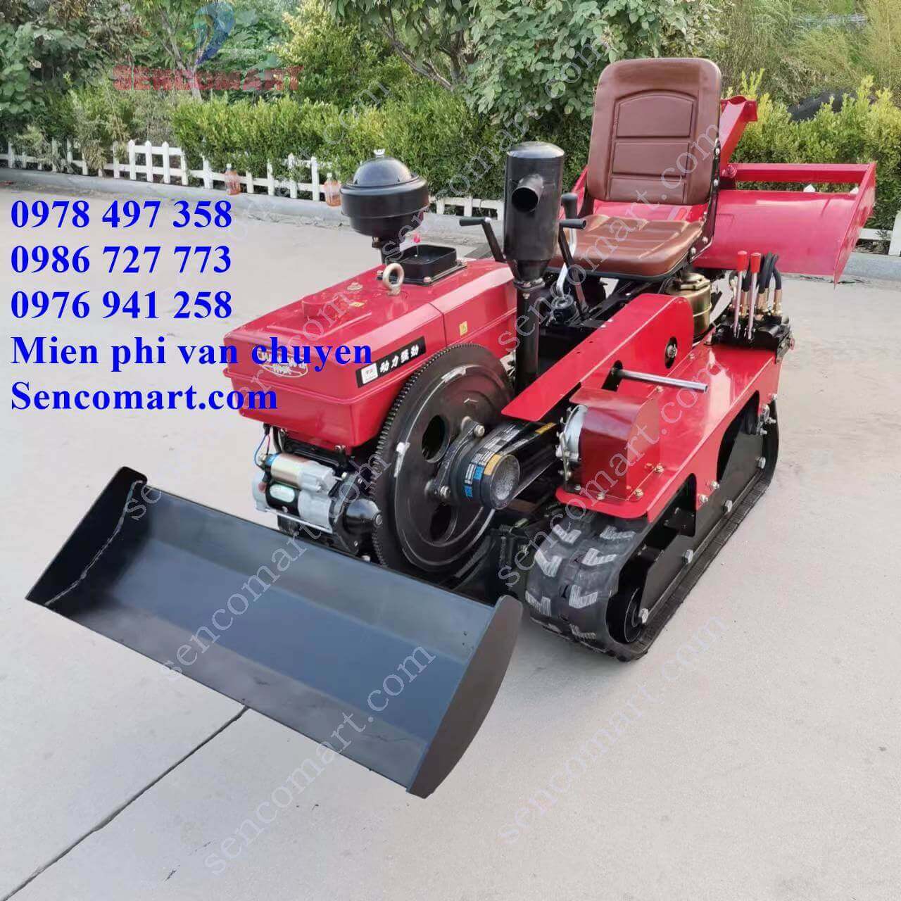 Máy xúc múc ủi, có thể lắp xới đất xạc cỏ. Động cơ 25HP ngồi lái mẫu mới nhất 2024