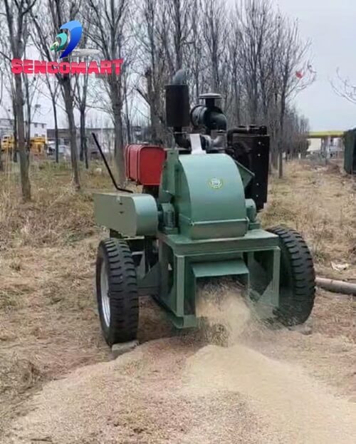 Máy băm cành, băm gỗ công suất lớn đầu nổ 120HP