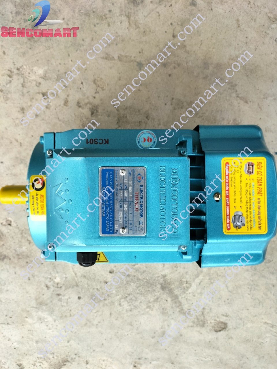 Mô tơ động cơ điện 3,5kw (4,67hp) tốc nhanh 2900v/p, điện 1 pha 220v dây đồng 100%