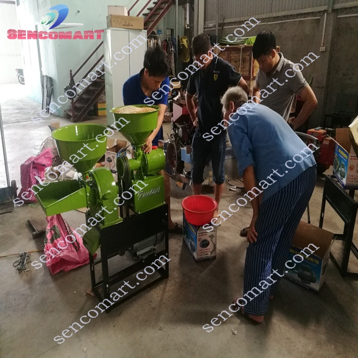 Máy Xay Xát Gạo Gia Đình 2 Chức Năng Sencomart - SCM01