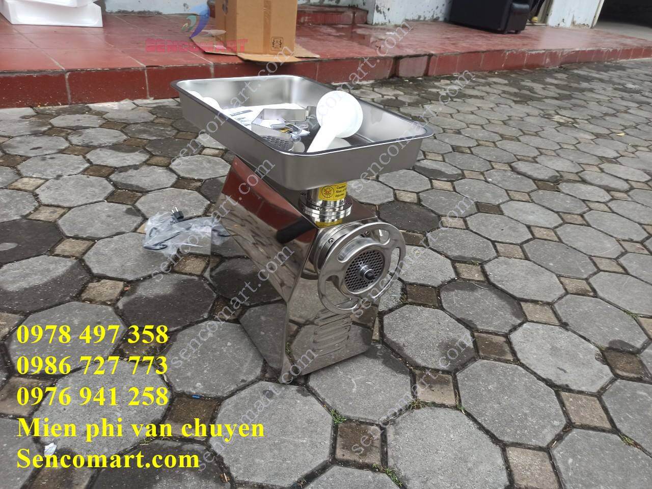 Cối đùn thịt inox chuẩn 304, hàng nhập khẩu động cơ 2 HP. Cối 32 inox