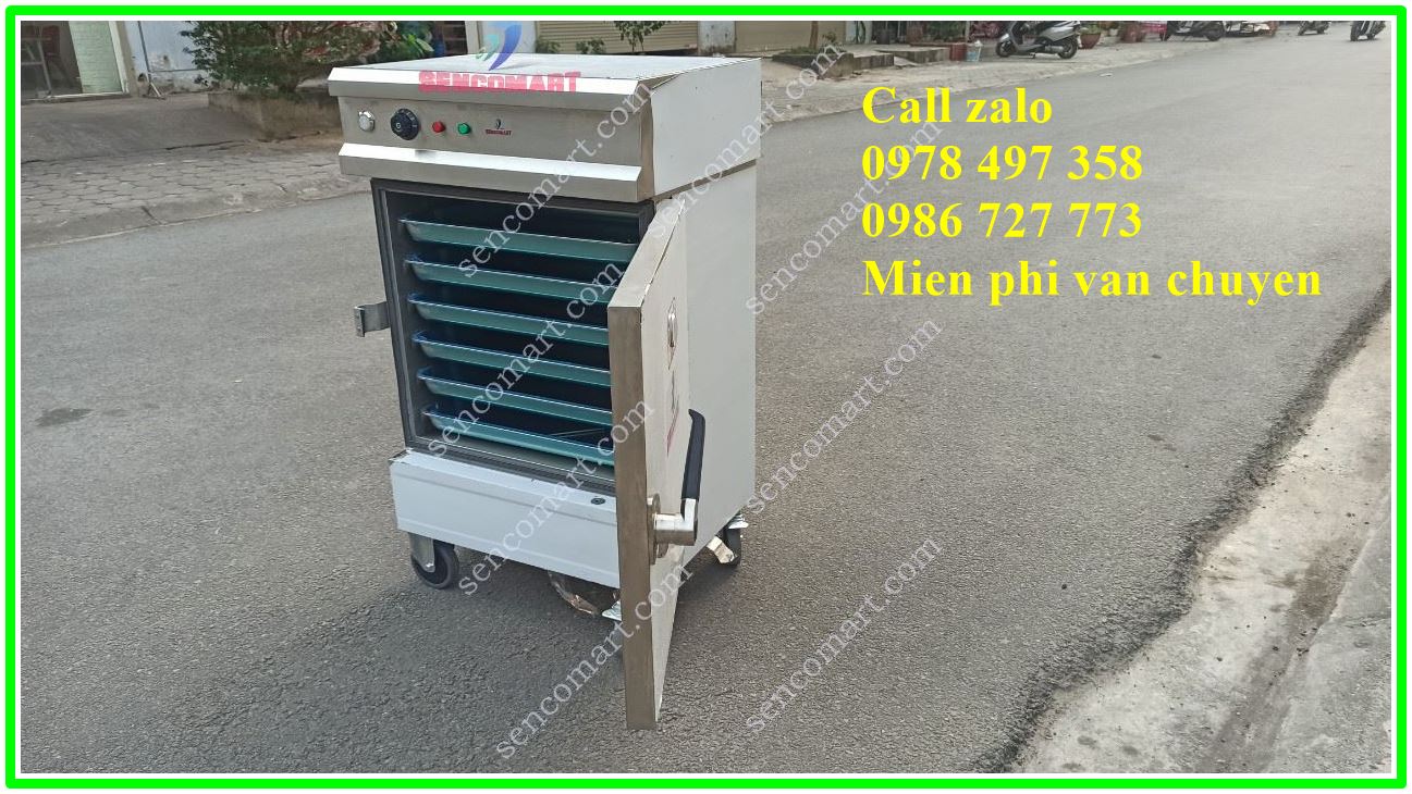 Tủ cơm 6 khay chạy điện nhập khẩu, có bảng điều khiển cơ hẹn giờ