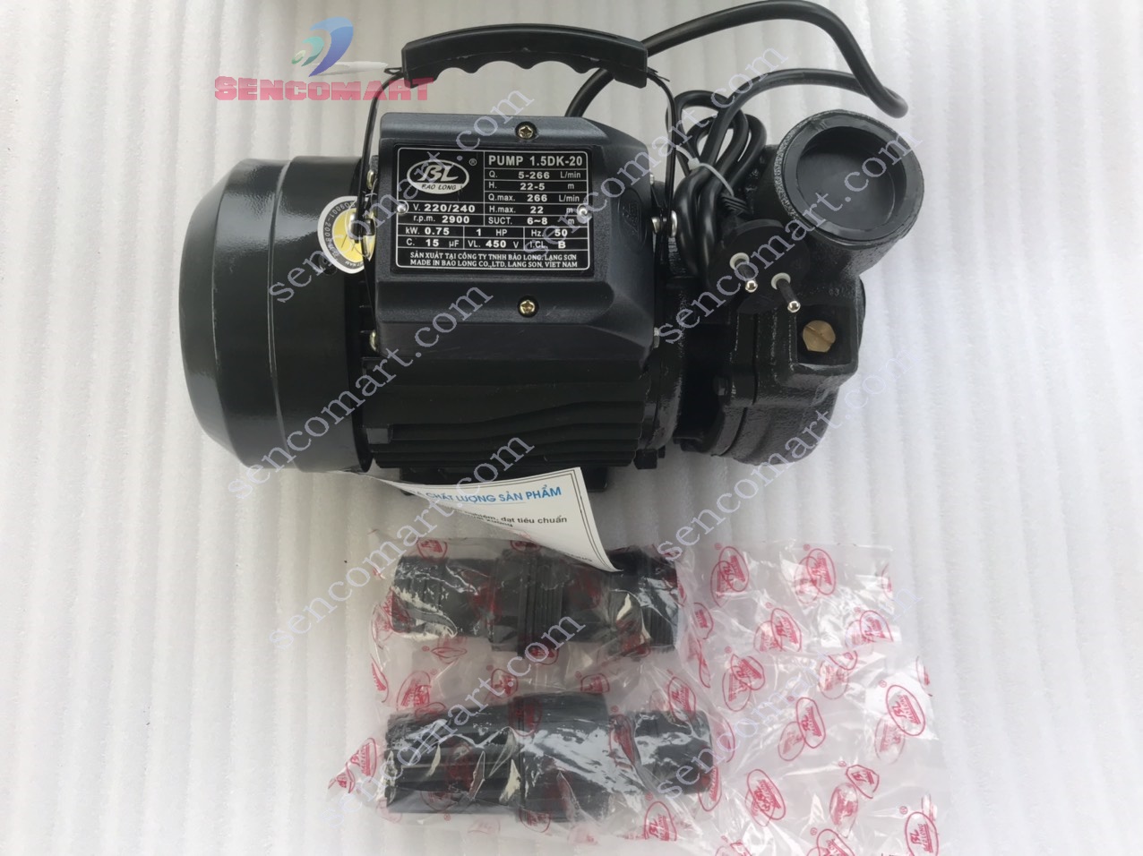 MÁY BƠM NƯỚC GIẾNG, AO, HỒ, SÔNG SUỐI 1.5DK-20 750W DÂY ĐỒNG 100%