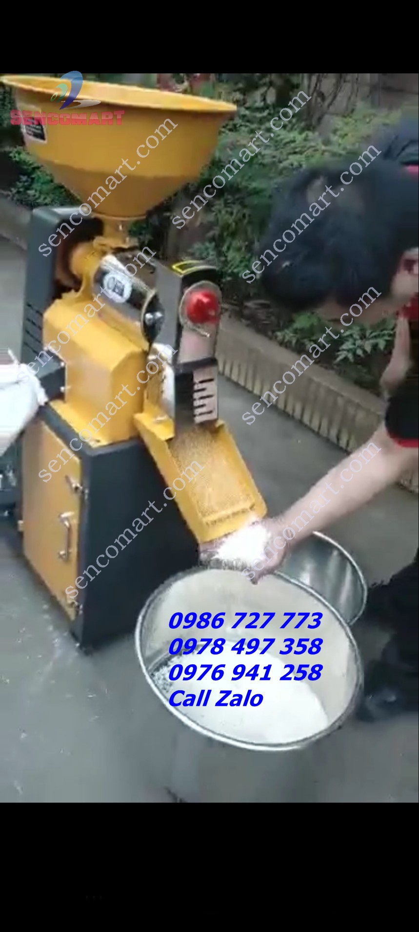 Máy xát gạo gia đình động cơ xăng thế hệ mới tích hợp sẵn Aptomat