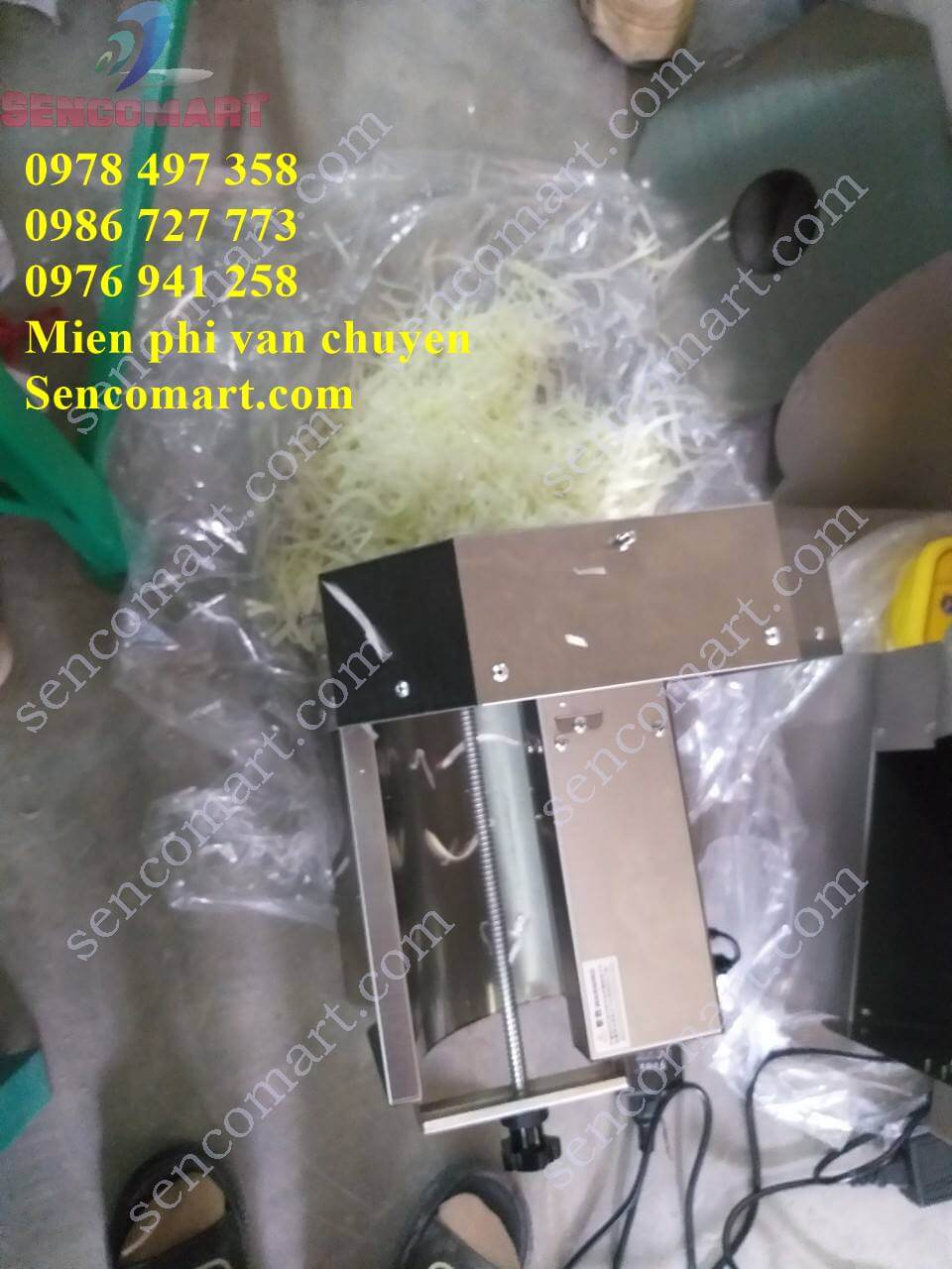 Máy bào sợi đu đủ vừa quay tay vừa dùng điện 220v