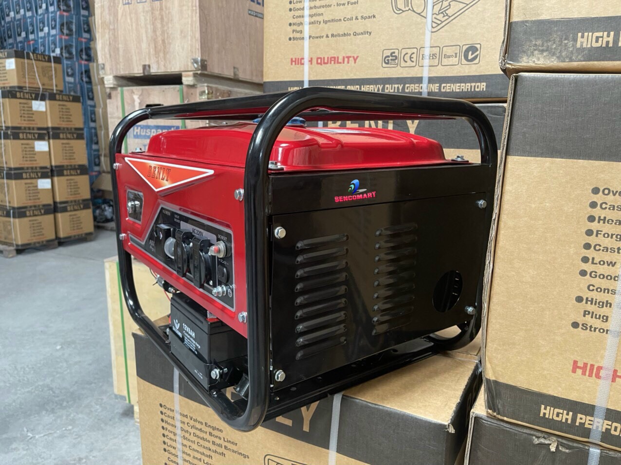 Máy phát điện chạy xăng 5kw Benly 6800 giật nổ