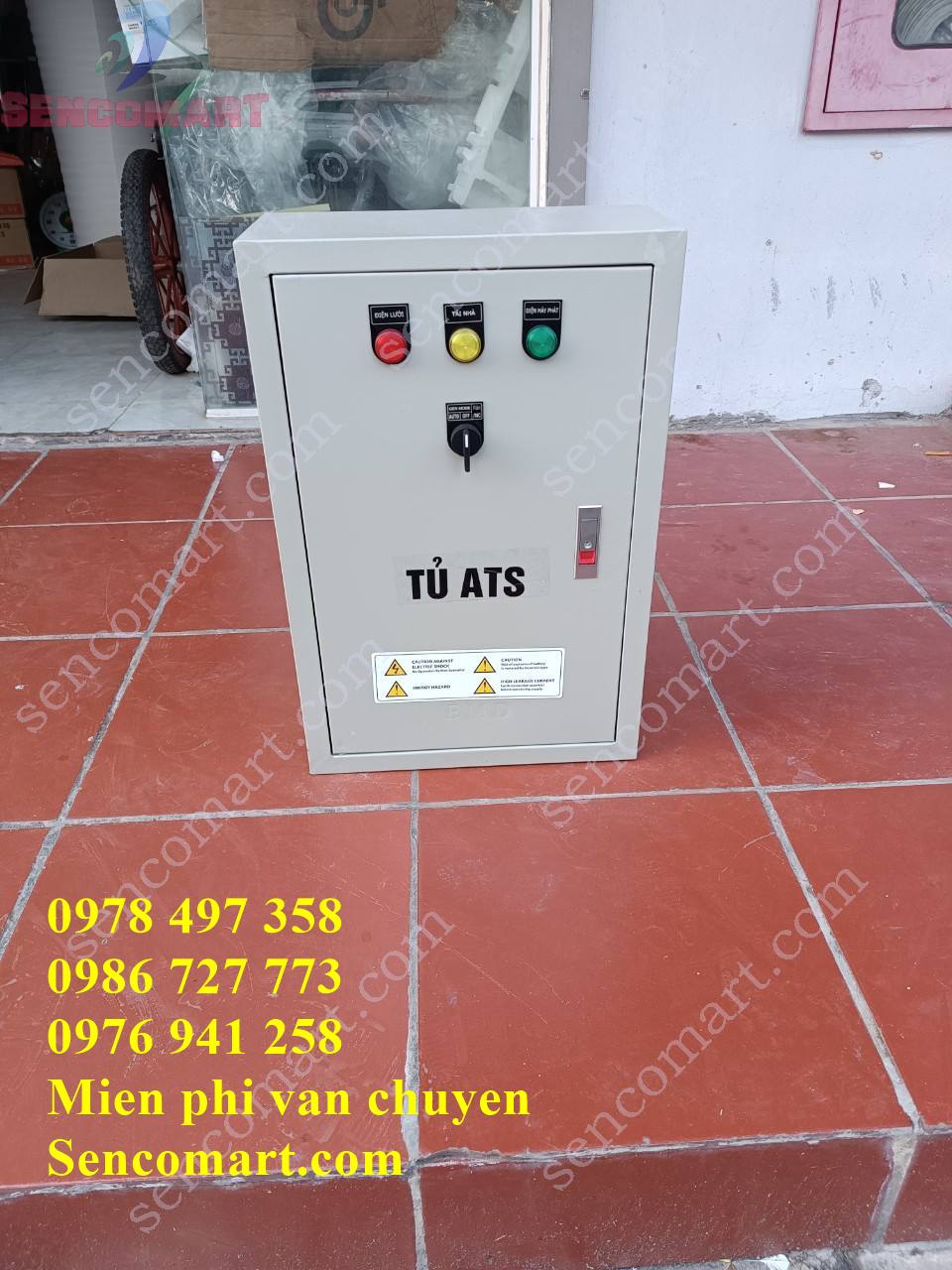 Tủ ATS lắp cho máy phát điện 10kw chạy dầu, có công tắc đảo chiều tự động