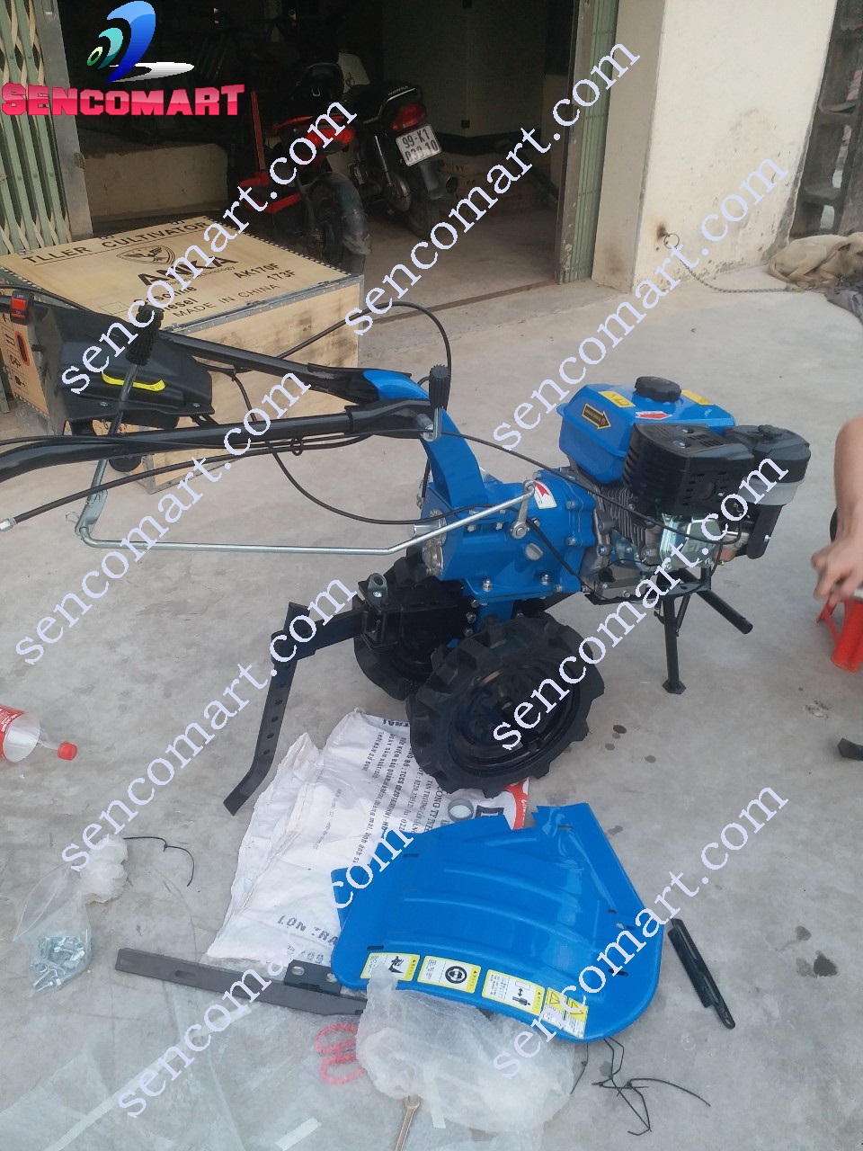 Máy xới đất chạy xăng ANKA 170F  đấu đầu trực tiếp, bánh đúc bền chắc