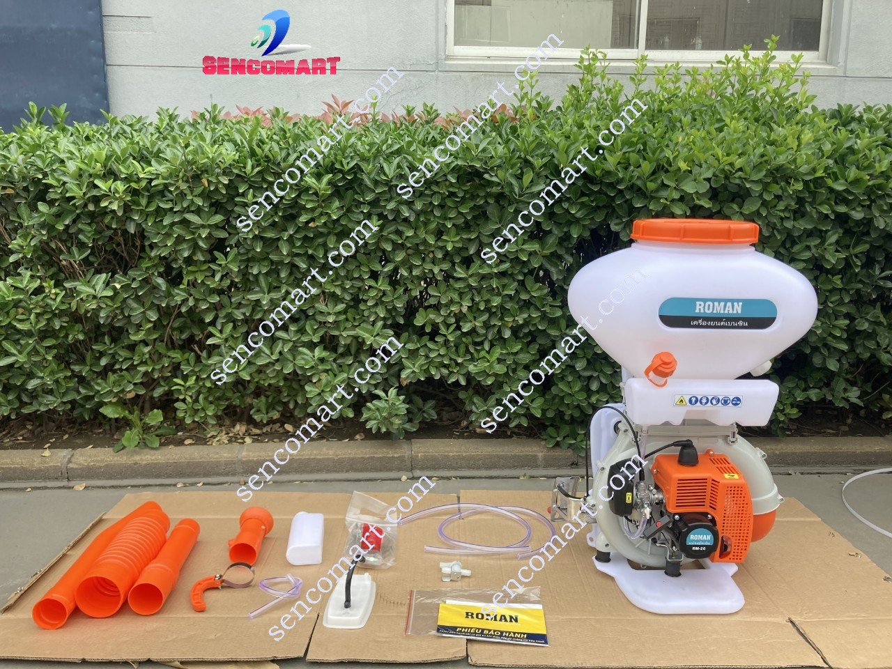 Máy xạ phân, phun vôi bột, phun khử trùng phòng dịch Roman RM43 Thái Lan