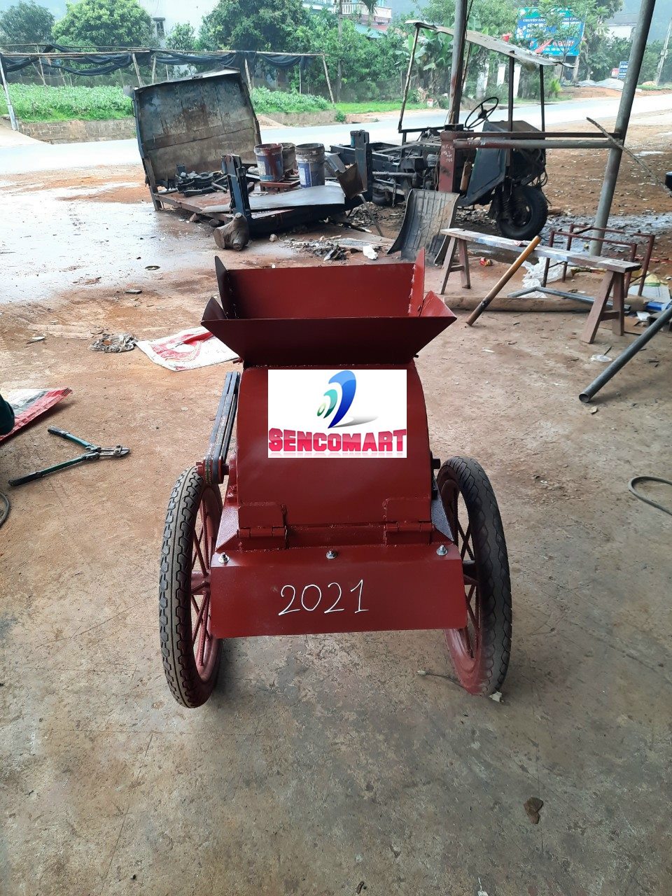 Máy nghiền đất đóng bầu làm vườn ươm, nghiền đất làm mạ, nghiền phân trâu bò ND3KW