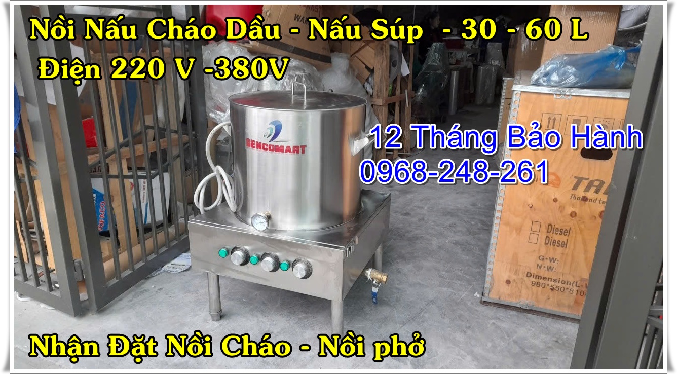Nhận Đặt Làm Nồi Nấu Súp, Nấu Cháo Dầu 60L