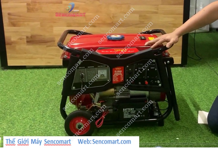 Máy Phát Điện 3kw Chạy Xăng Yataka CS-4900D đề nổ, bánh xe di chuyển