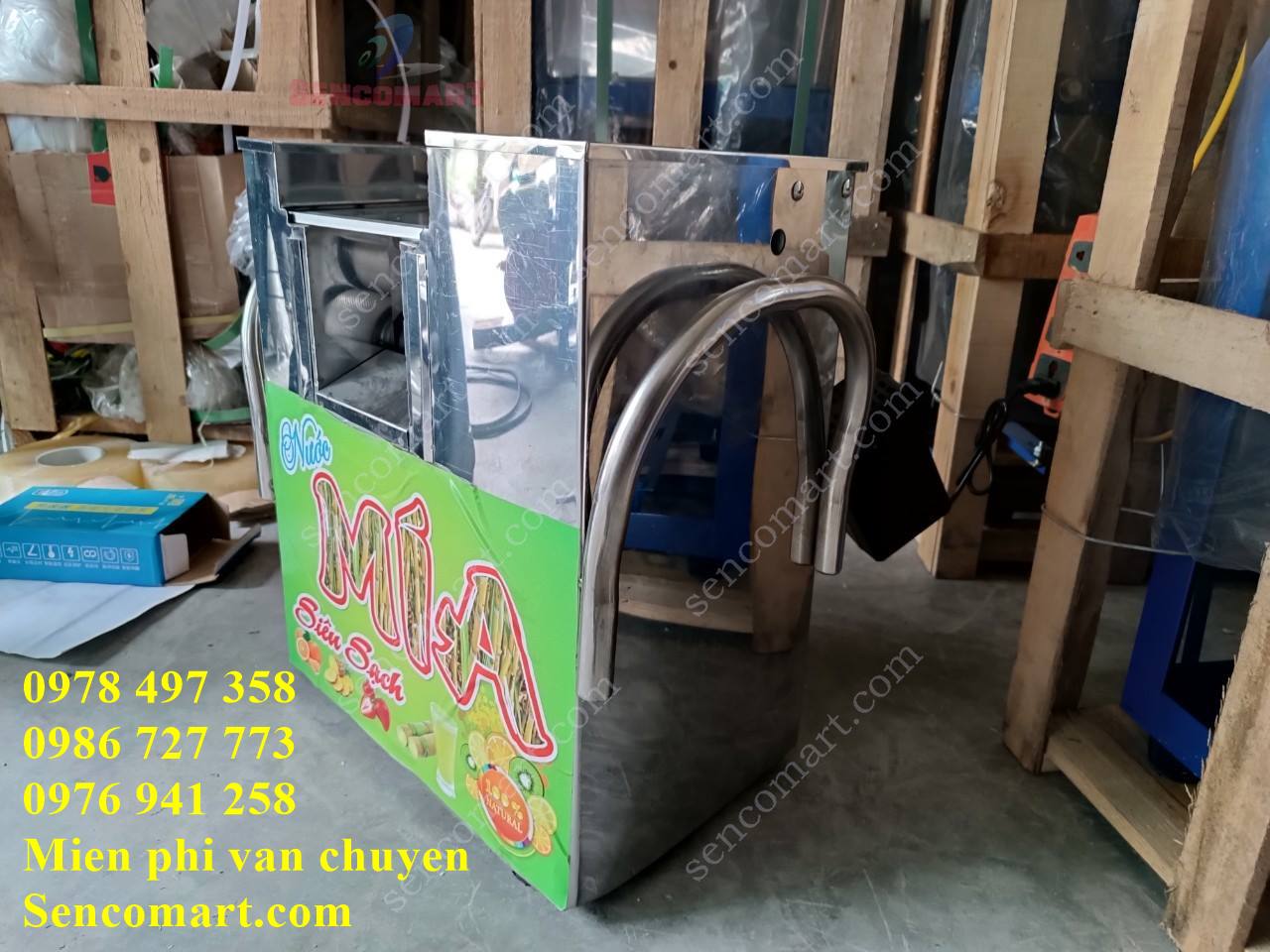 Máy ép nước mía dùng điện ắc quy, có thể di chuyển cơ động