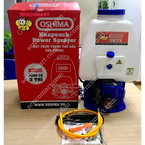 BÌNH XỊT PHUN THUỐC TRỪ SÂU OSHIMA 767X ĐỘNG CƠ 2 THÌ CHẠY XĂNG