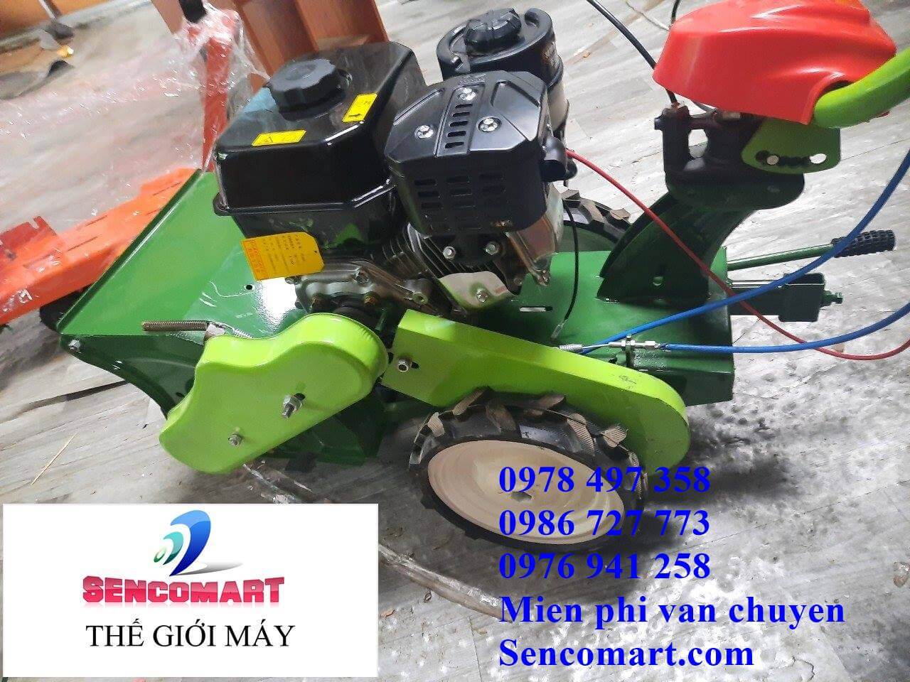 Máy băm cỏ trục băm tự hành, động cơ xăng 6,5HP