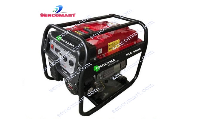 Máy Phát Điện Chạy Xăng 8KVA Tomikama 8800s Có Bánh Xe Di Chuyển