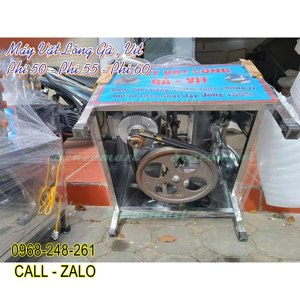 Máy vặt lông gà lông vịt phi 50, buli đôi 2 dây curoa