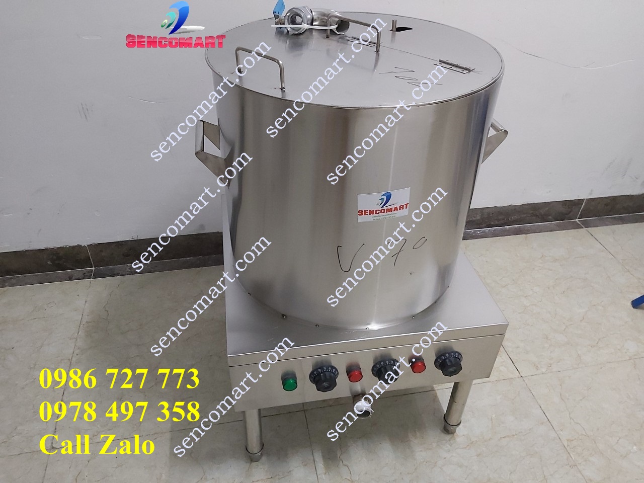Nồi Ninh Xương Nấu Phở Có Giỏ Nhúng 50L Tiết Kiệm Điện