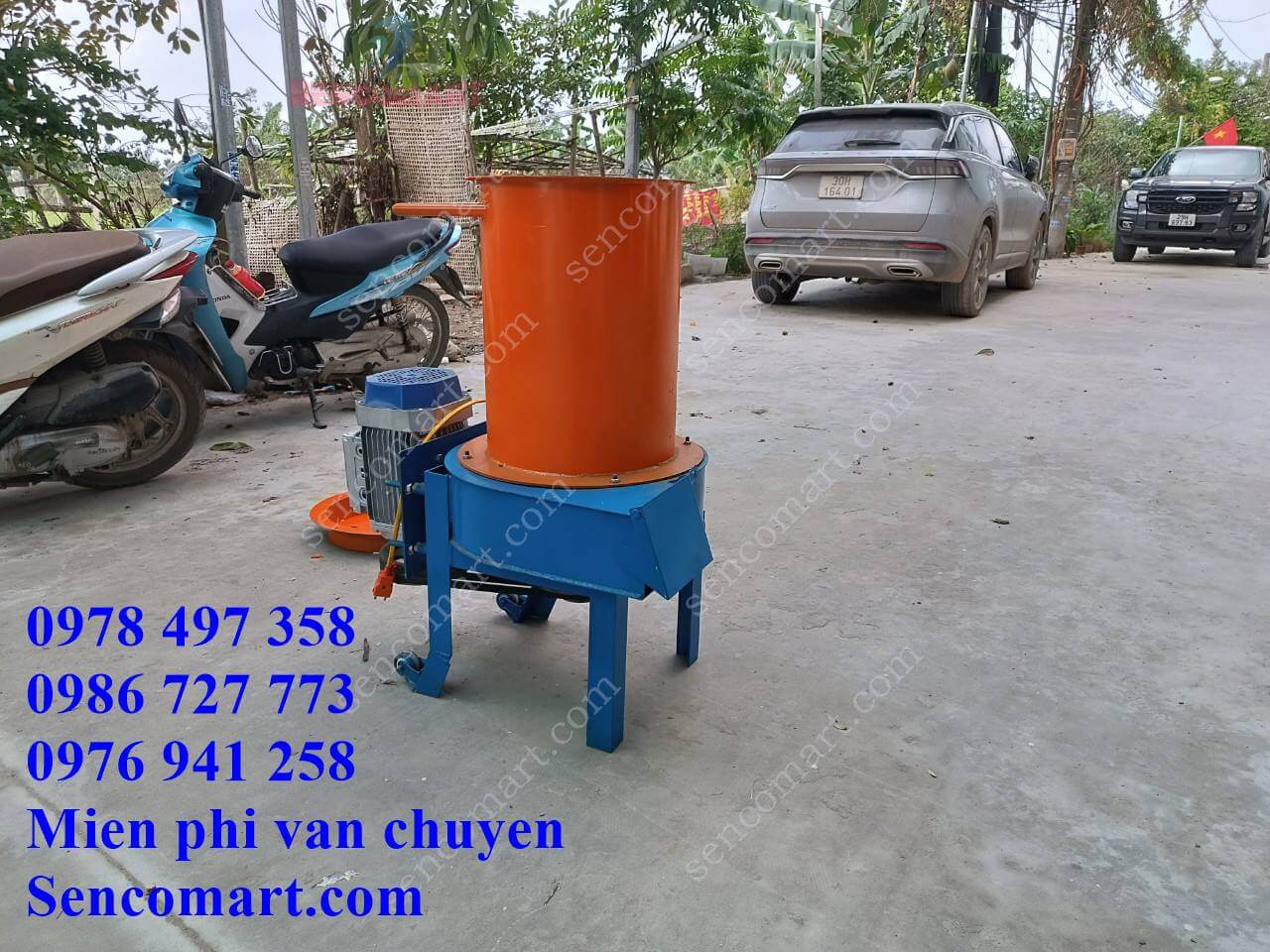 Máy xay xơ dừa dây curoa, động cơ 3,5kw (4,7HP) 100% dây đồng