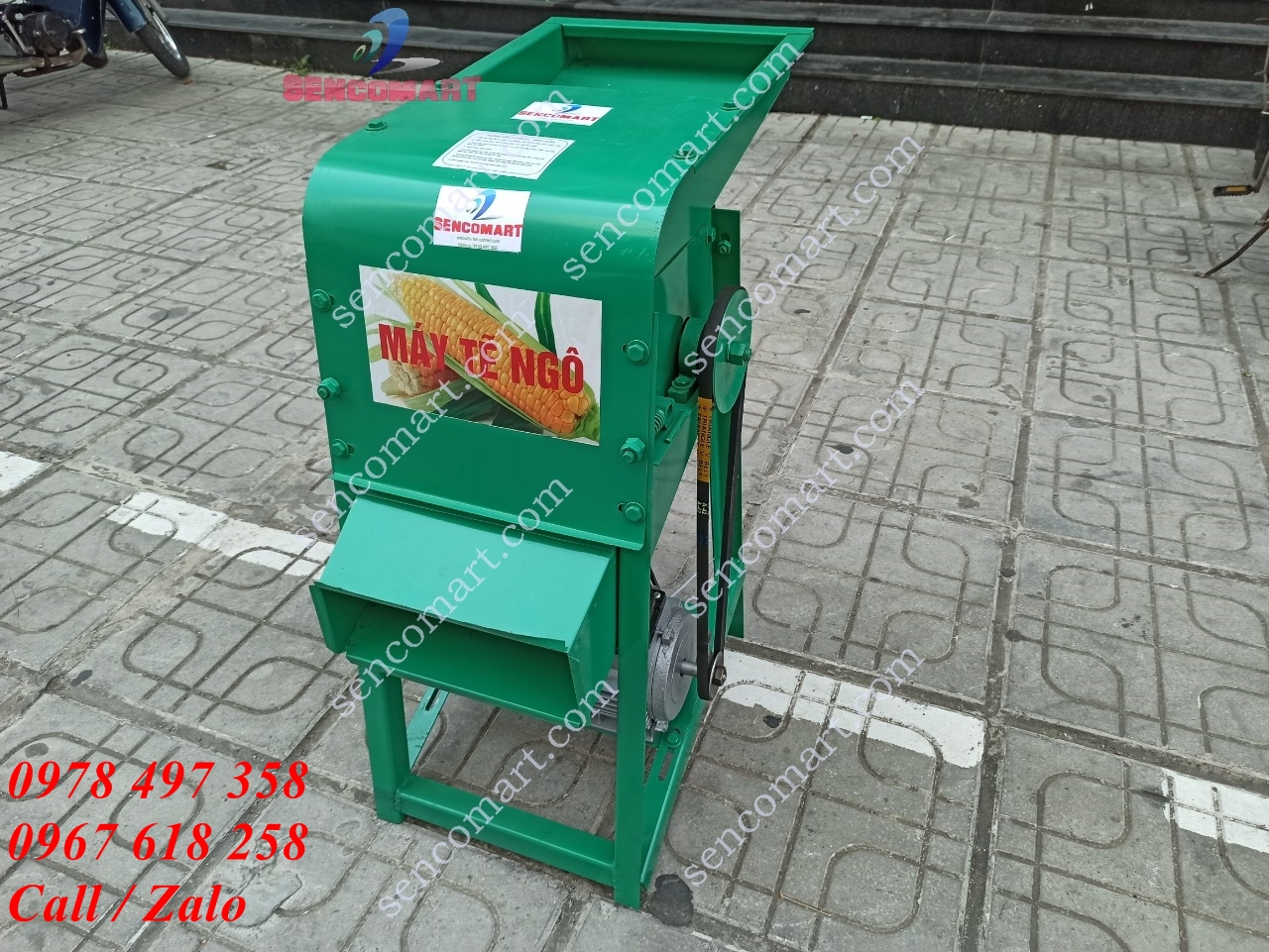 Máy tẻ hạt ngô, máy bóc tách hạt ngô siêu nhanh Sencomart