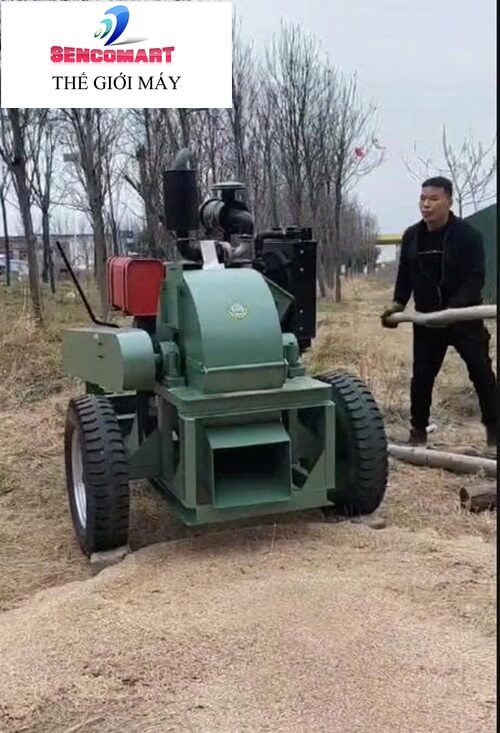Máy băm cành, băm gỗ công suất lớn đầu nổ 120HP