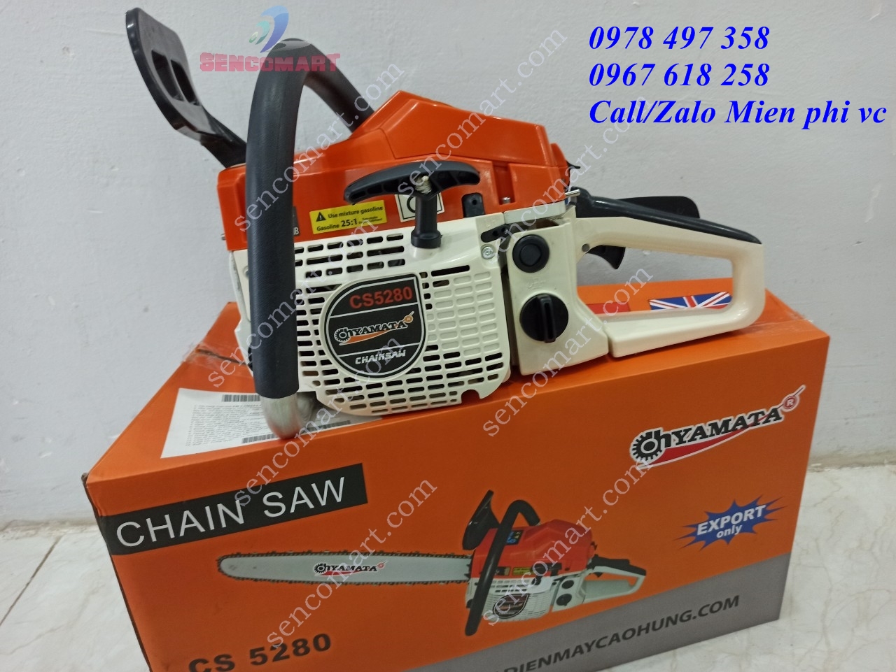 Máy cưa xích Oshima Yamata Cs 5280, máy cưa gỗ 2 thì siêu khỏe