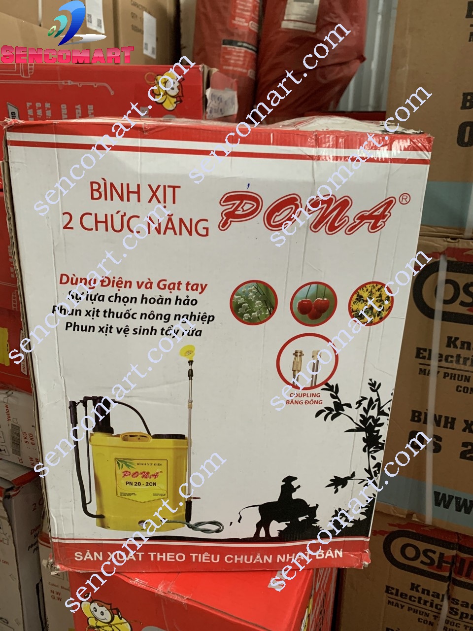 Bình xịt điện Pona PN20-2CN- Máy Phun Thuốc Bơm Tay Và Chạy Điện