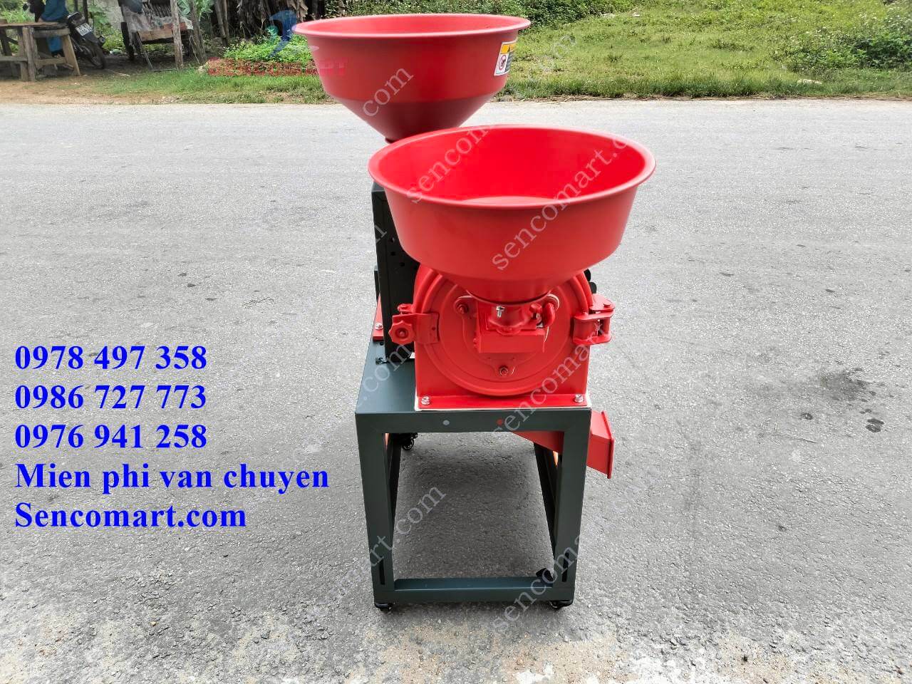 Máy xát gạo Hoàng Anh 5555 mẫu vip, màu đỏ