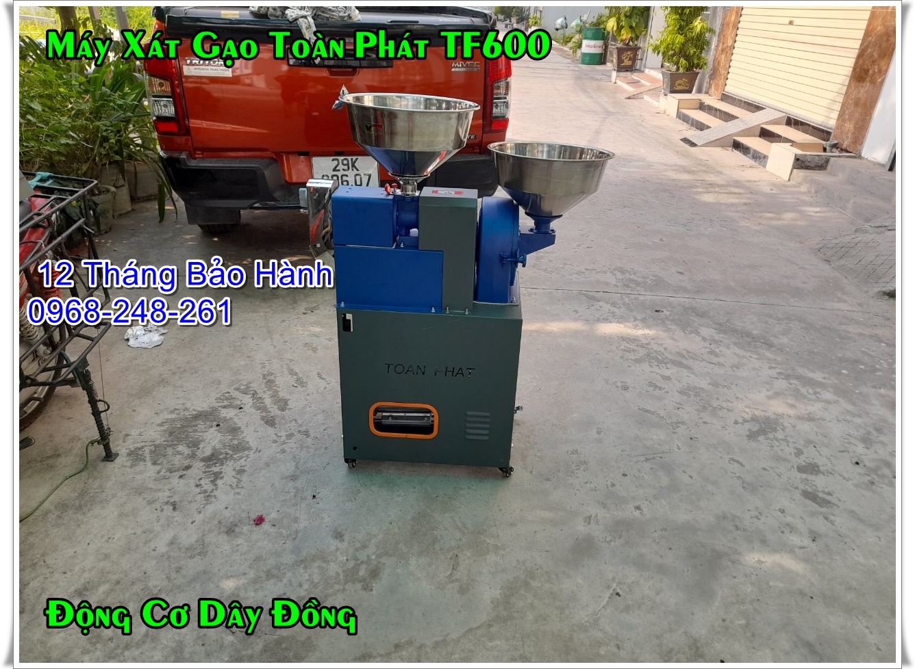 Máy xát gạo, xay cám, lọc sạn inox TF600 thương hiệu toàn phát